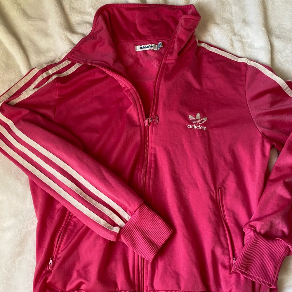 Adidas original pink zip up